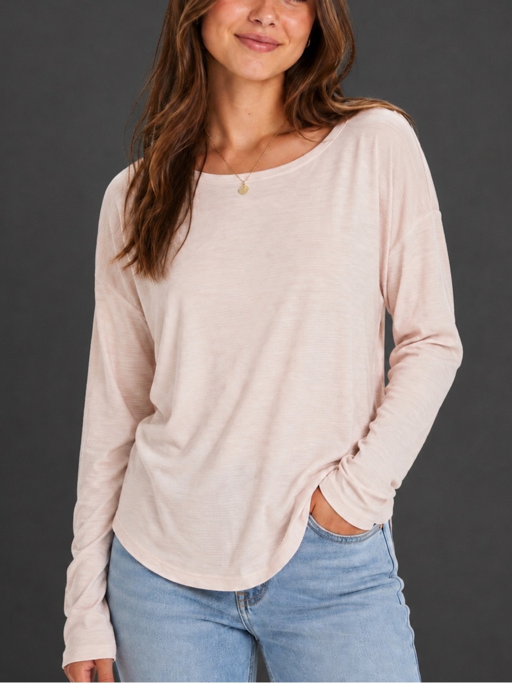 Nordstrom‎ Light Pink Ribbed Knit Top